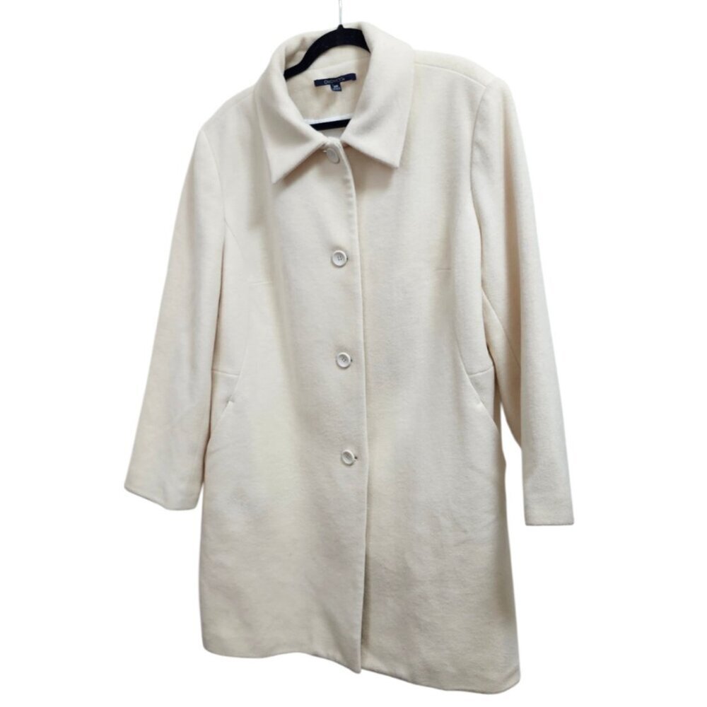 Chadwicks Women’s Wool Blend Coat – Size 18W – Ivory Cream - Picture 2 of 13
